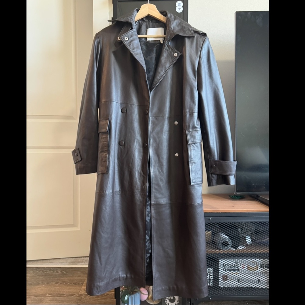 Remain Birger Christensen Pirene Leather Coat EU36
